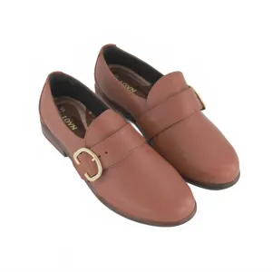 Women's Viscol Loafer In Caramel Leather Braided Detail