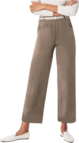 Women's Wide Leg Jeans Casual High Waisted Trendy Business Straight Stretch Cropped Trousers Denim Pants with Pockets