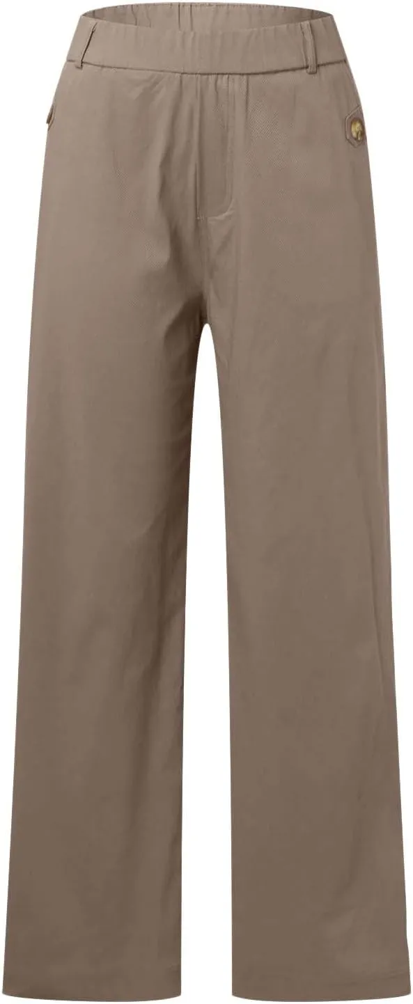 Women's Wide Leg Jeans Casual High Waisted Trendy Business Straight Stretch Cropped Trousers Denim Pants with Pockets