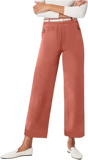 Women's Wide Leg Jeans Casual High Waisted Trendy Business Straight Stretch Cropped Trousers Denim Pants with Pockets