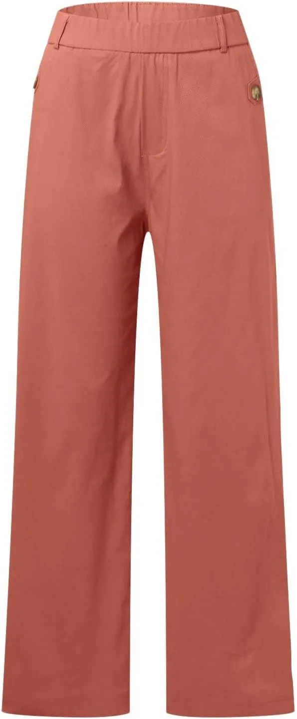 Women's Wide Leg Jeans Casual High Waisted Trendy Business Straight Stretch Cropped Trousers Denim Pants with Pockets