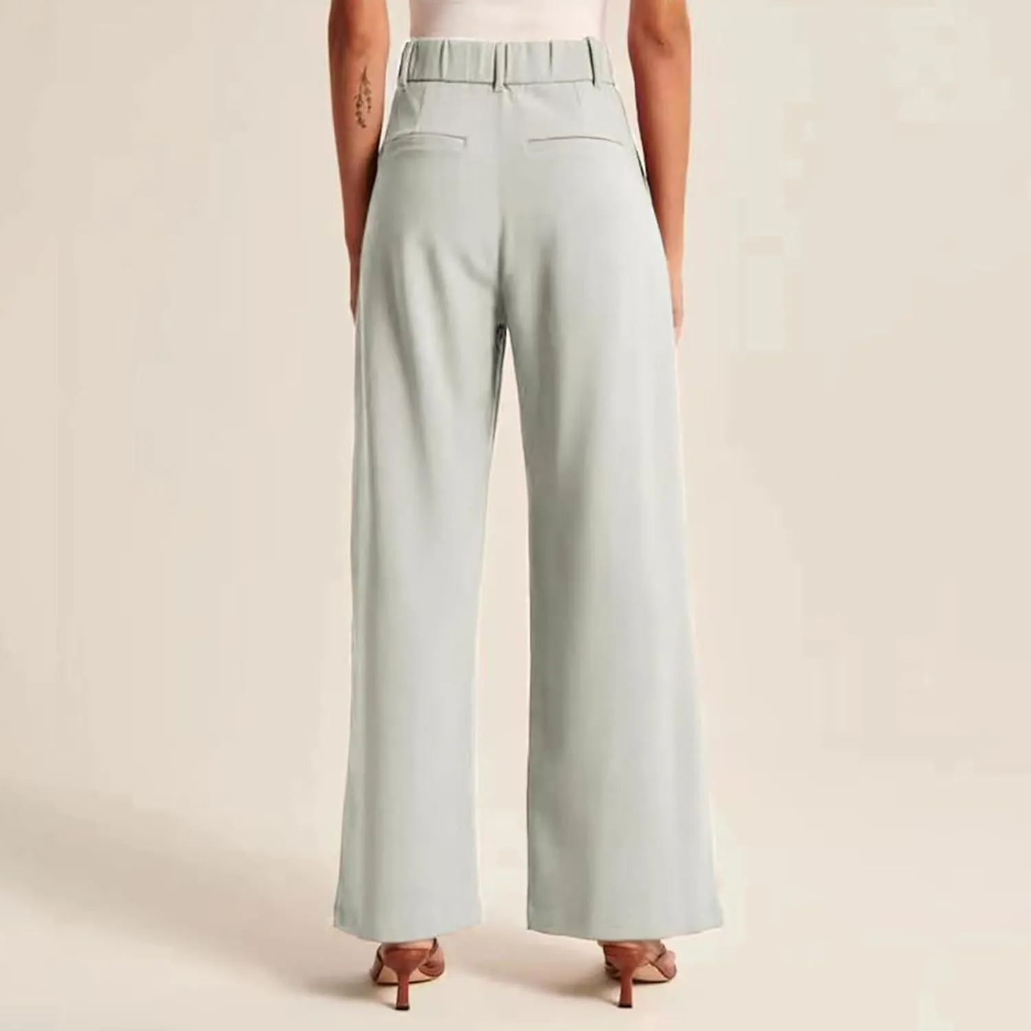 Women's Wide Leg Pants Casual Summer Dressy Palazzo Pants High Waist Flowy Baggy Work Business Straight Leg Trousers