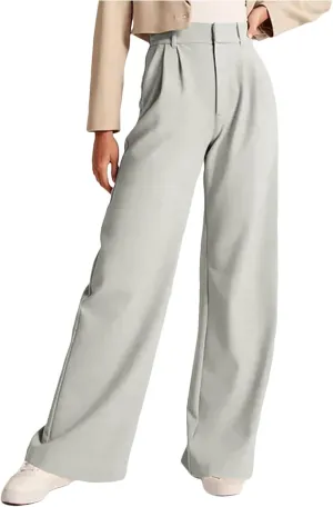 Women's Wide Leg Pants Casual Summer Dressy Palazzo Pants High Waist Flowy Baggy Work Business Straight Leg Trousers