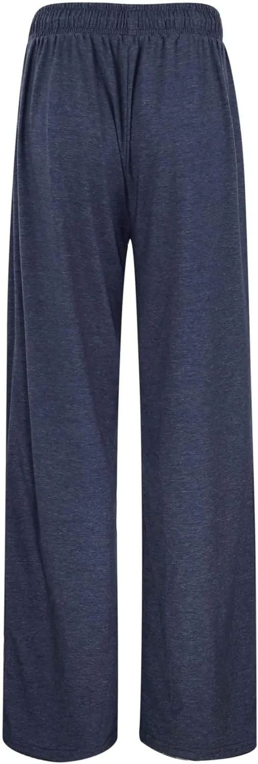 Women's Wide Leg Sweatpants Casual Solid High Waisted Straight Leg Pants Workout Lounge Joggers Outfits with Pockets