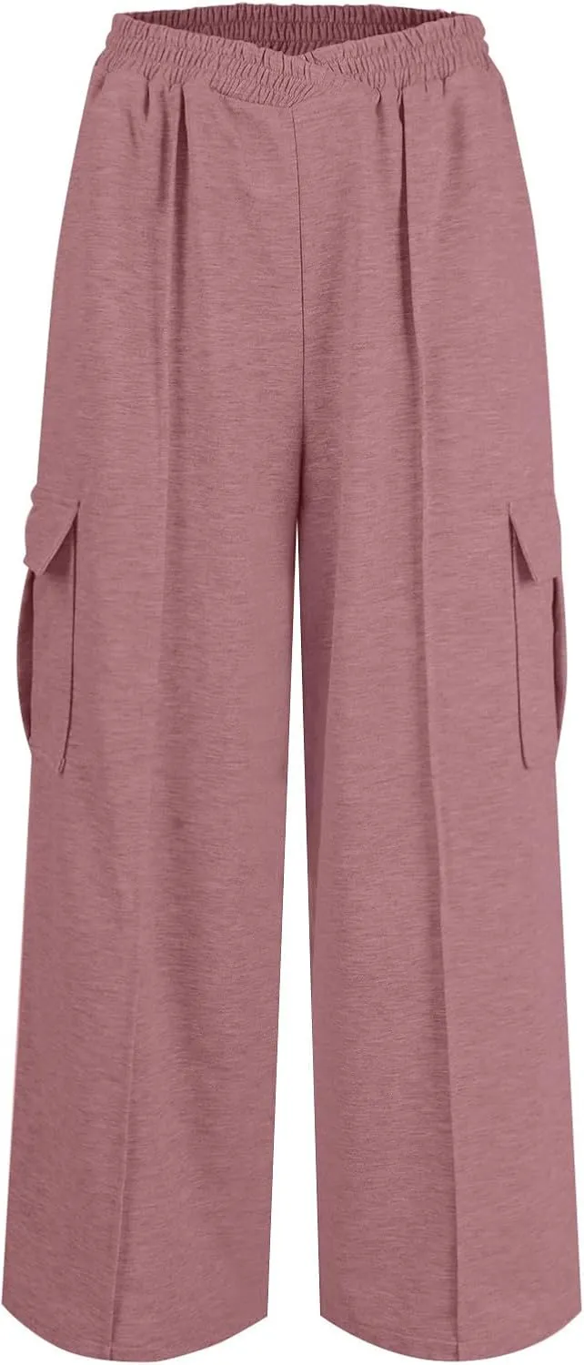 Womens Wide Leg Sweatpants High Waisted Straight Leg Baggy Pants Drawstring Athletic Joggers Warm Clothes 2025