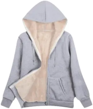 Women's Winter Zipper Hoodies Pullover Sherpa Fleece Warm Heavyweight Sweatshirt