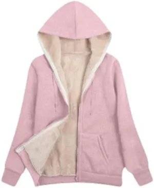 Women's Winter Zipper Hoodies Pullover Sherpa Fleece Warm Heavyweight Sweatshirt