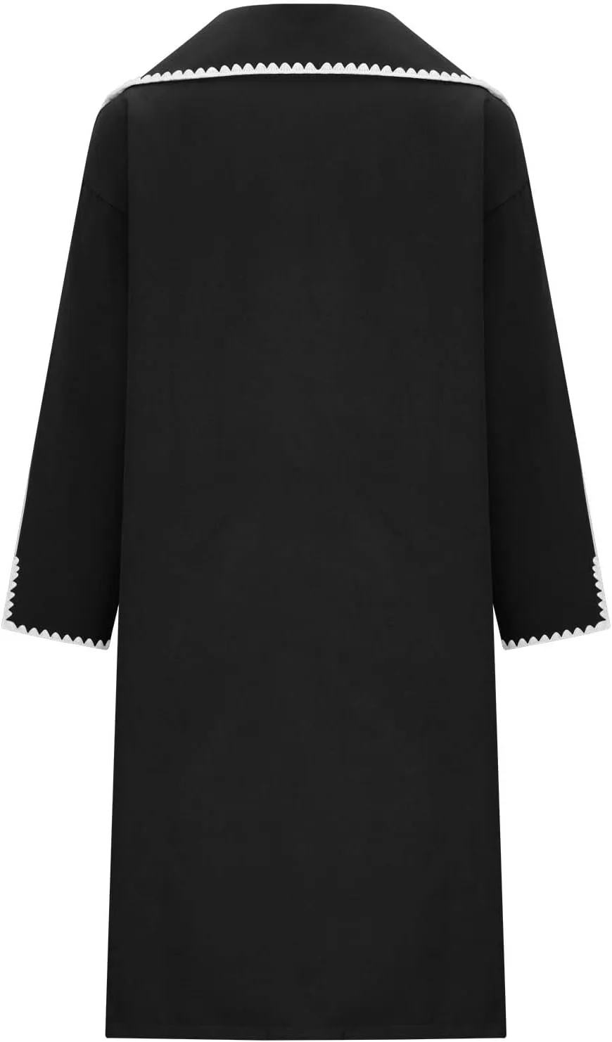 Women's Wool Blend Long Cardigan Windbreaker Reversible Long Sleeve Lapel Pea Coat Overcoat Loose Casual Trench Coat