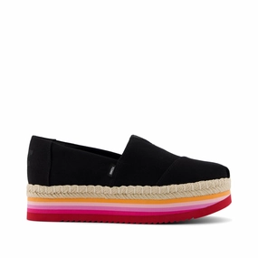 Womens Alp Platform Rope High Black Espadrille Bold Structure Buckle Fast