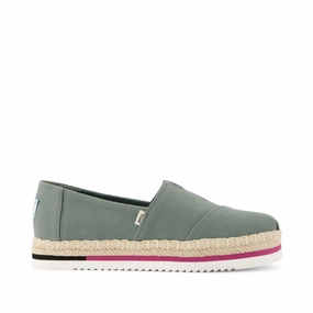 Womens Alp Platform Rope Olive Espadrille Boosted Walk