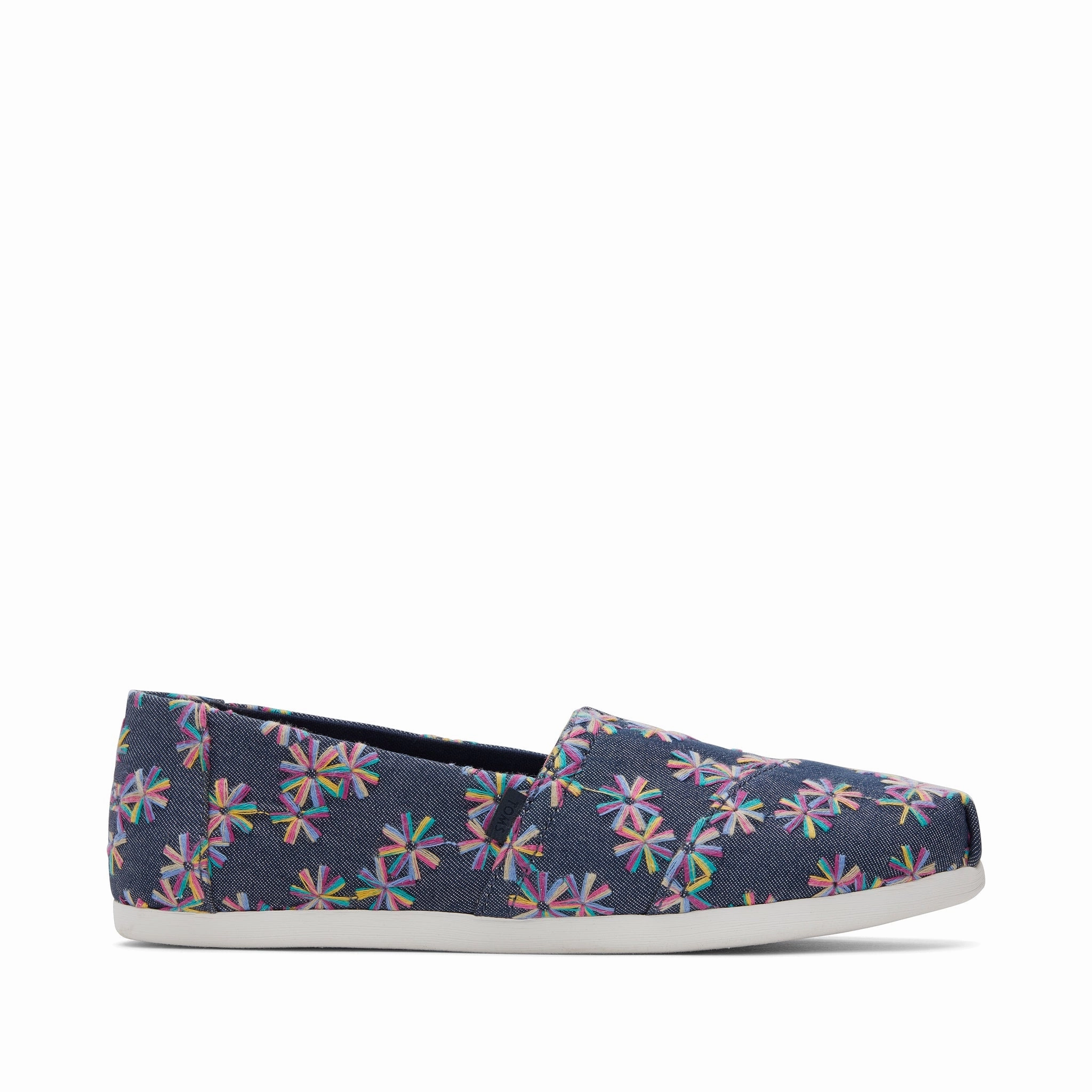 Womens Alpargata Navy Embroidered Floral Espadrille Upgrade Step Walk Steady