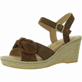 Womens Solid Leather Wedge Sandals Trend Alert City Fit