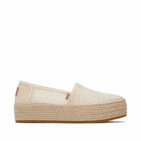 Womens Valencia Natural Moroccan Crochet Platform Espadrille Photo Base