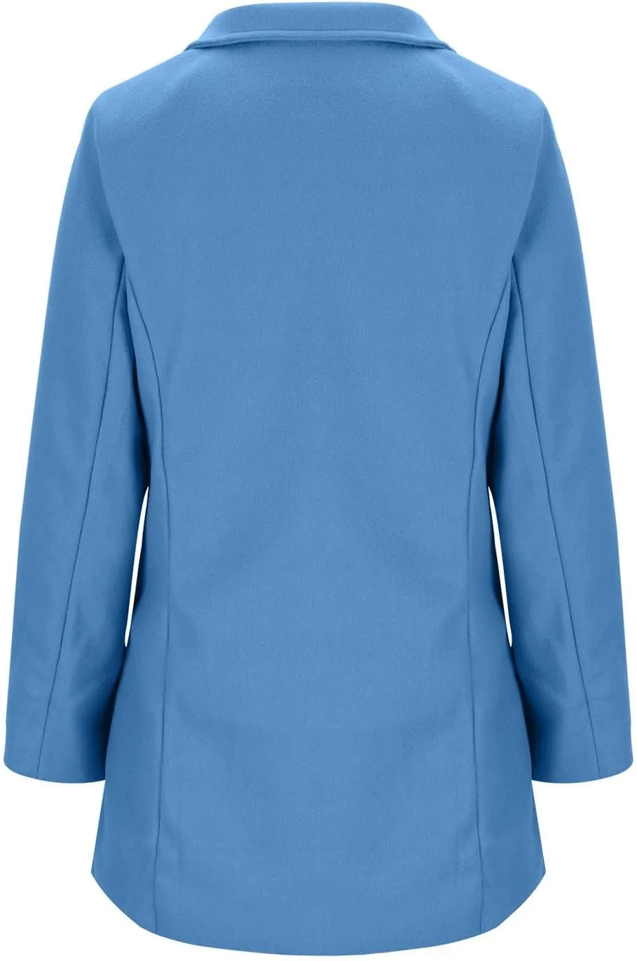 Wool Coats for Women Lapel Button Down Dressy Office Suit Jacket Slim Fit Long Sleeve Fall Winter Peacoat with Pockets