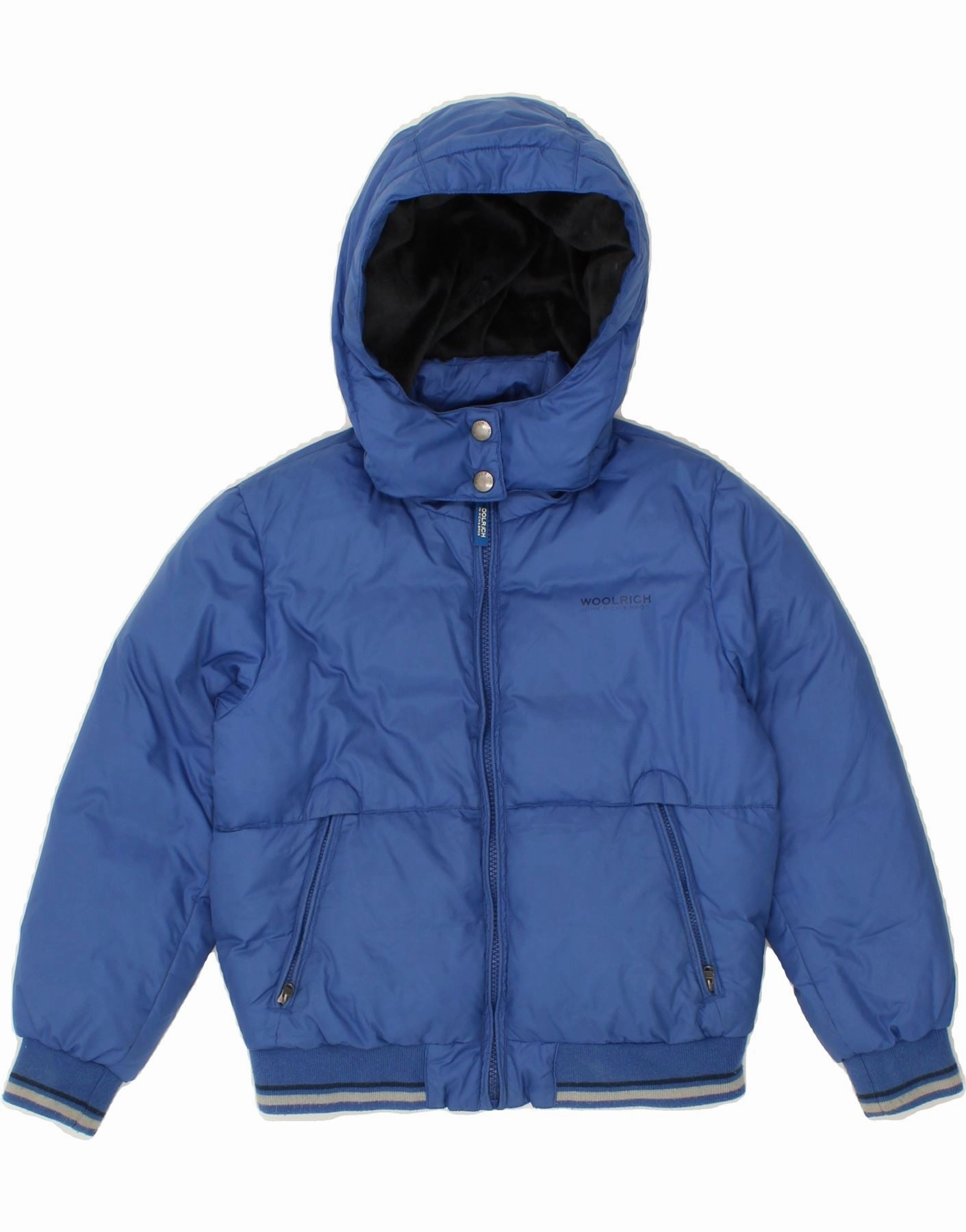 suitable for e commerce Noise Free Fabric WOOLRICH Boys Hooded Padded Jacket 7-8 Years Blue Polyester