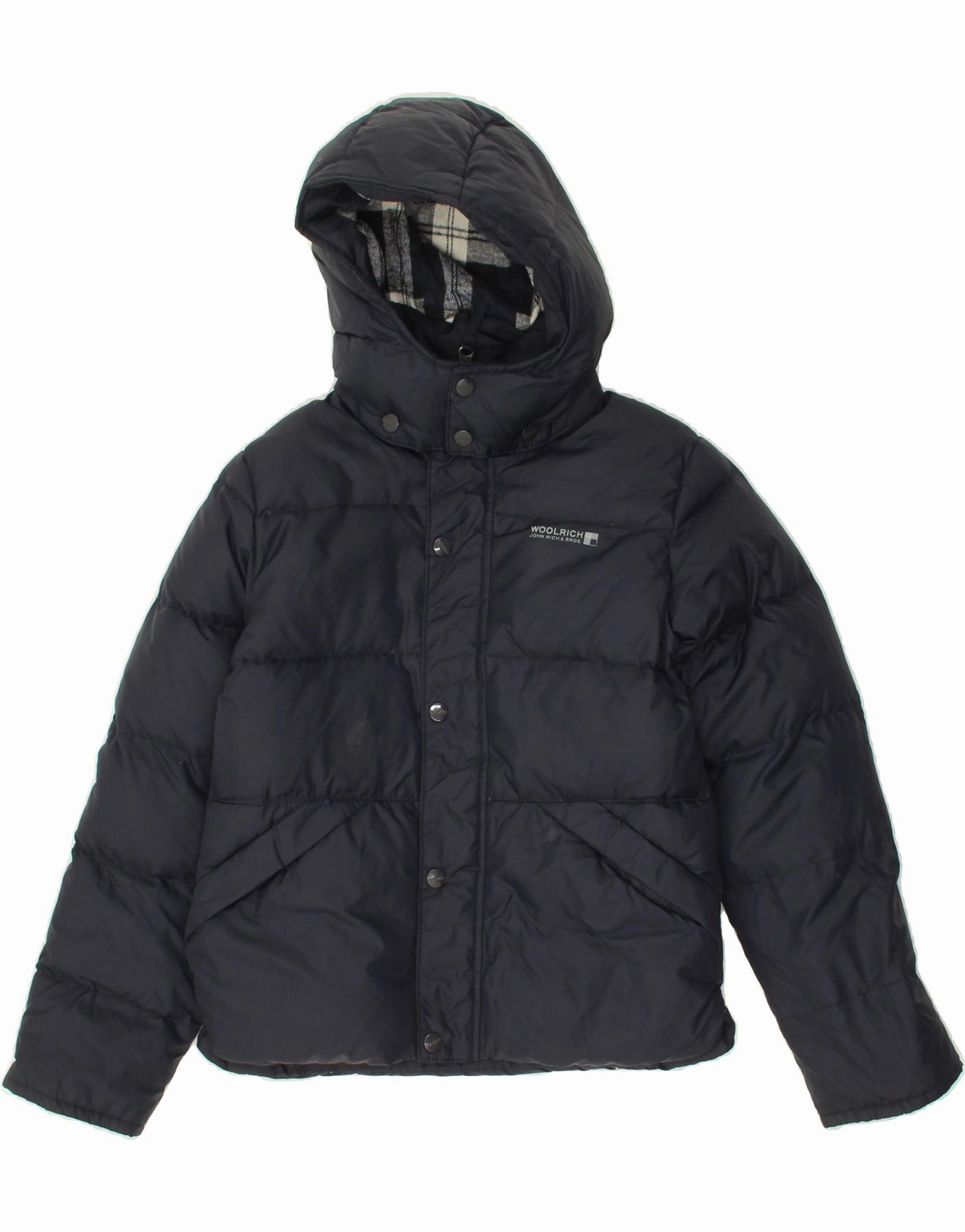WOOLRICH Boys Hooded Padded Jacket 9-10 Years Navy Blue Nylon teens'