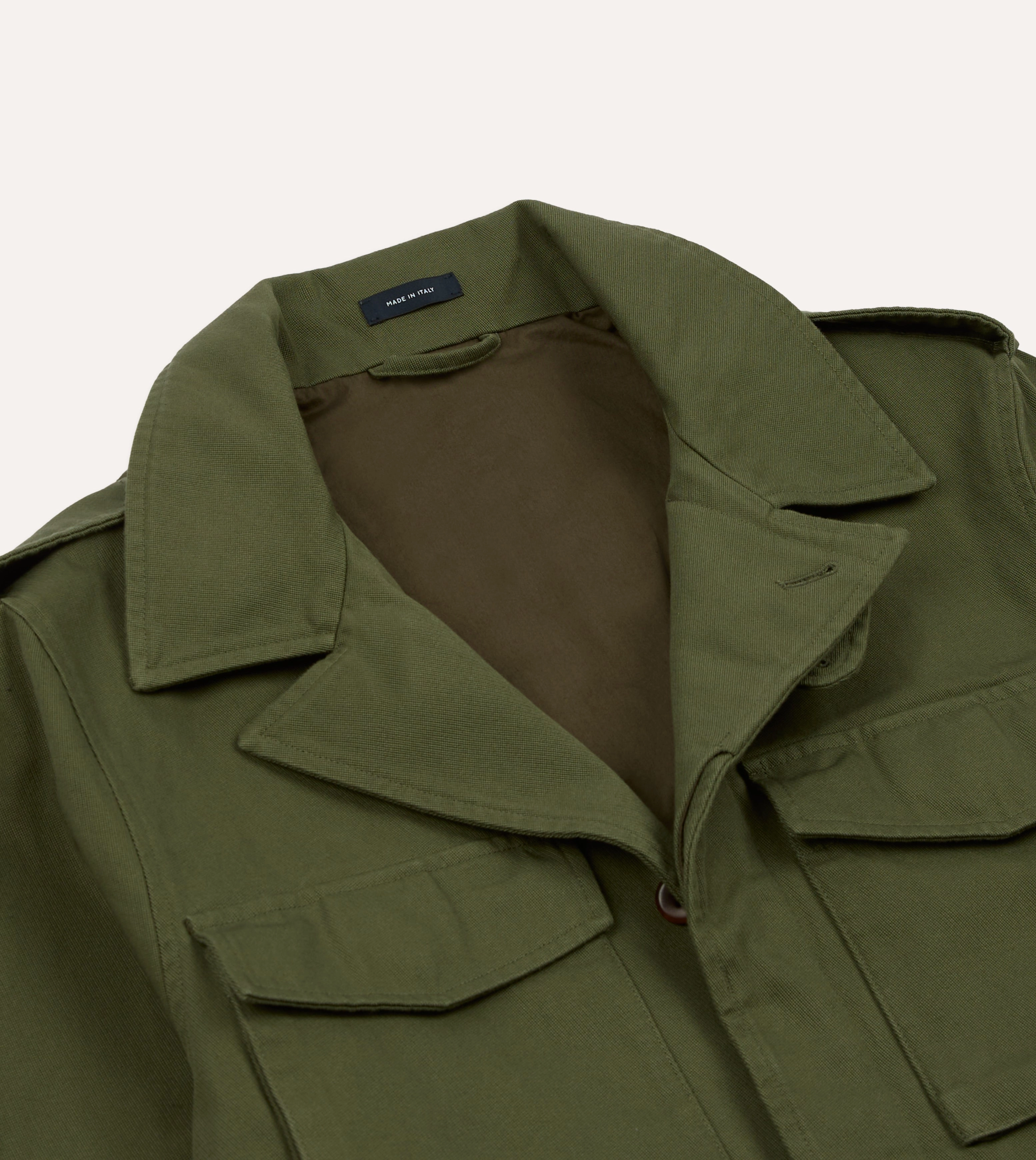 Regular Fit Olive Cotton D-43 Field Jacket