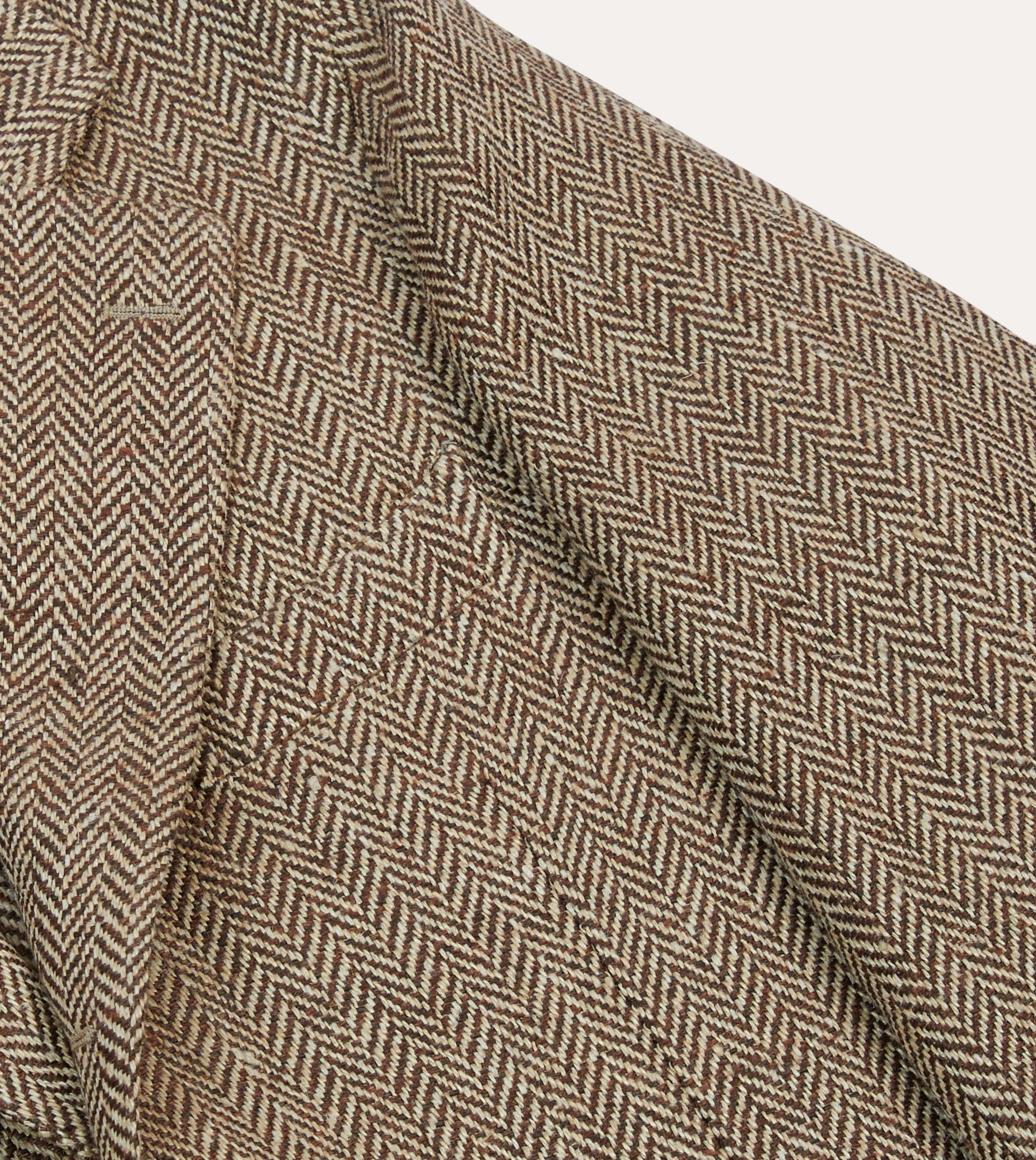 Perfect Layer Brown Herringbone Linen-Silk Blazer