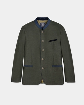 Made-in-Austria Loden Green Wool/Cashmere Tyrolean Jacket Business Fashion Elegant Layers