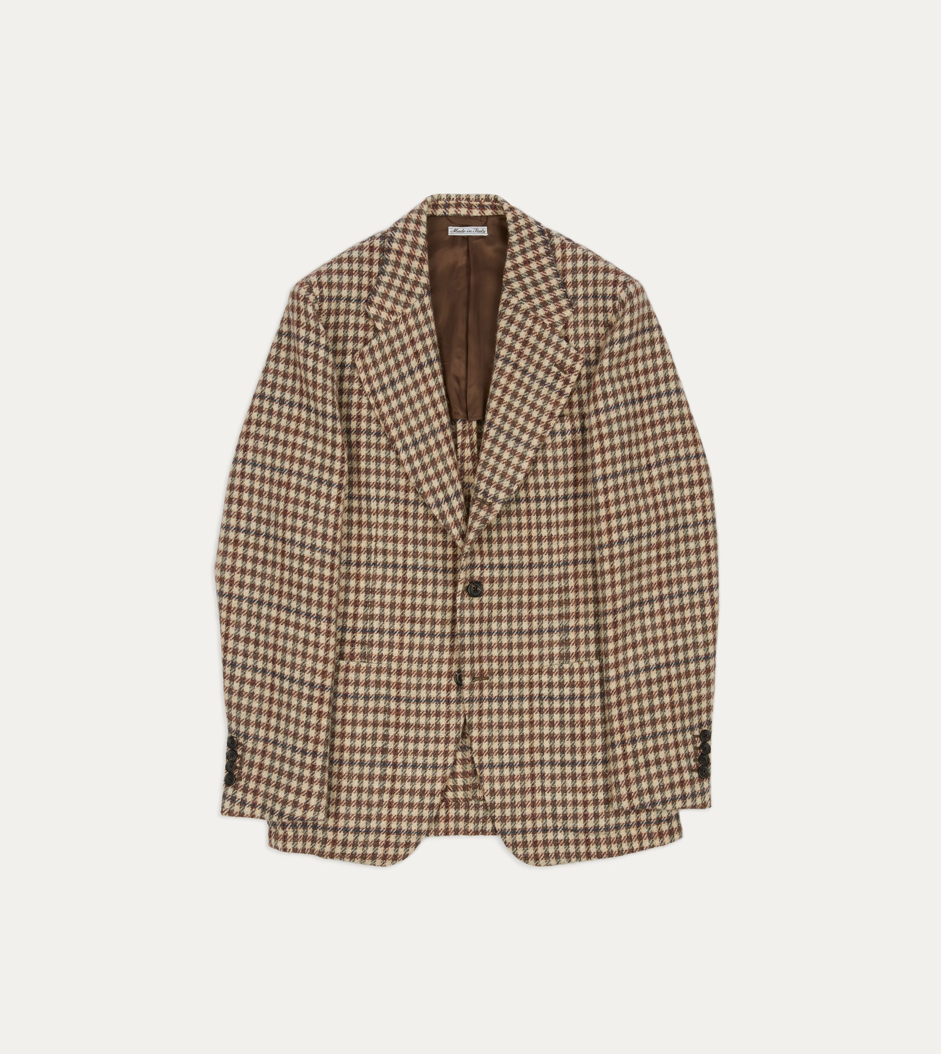 Ecru Gun Club Check Tweed Blazer Smart Comfort Fit Perfect Comfort Wear