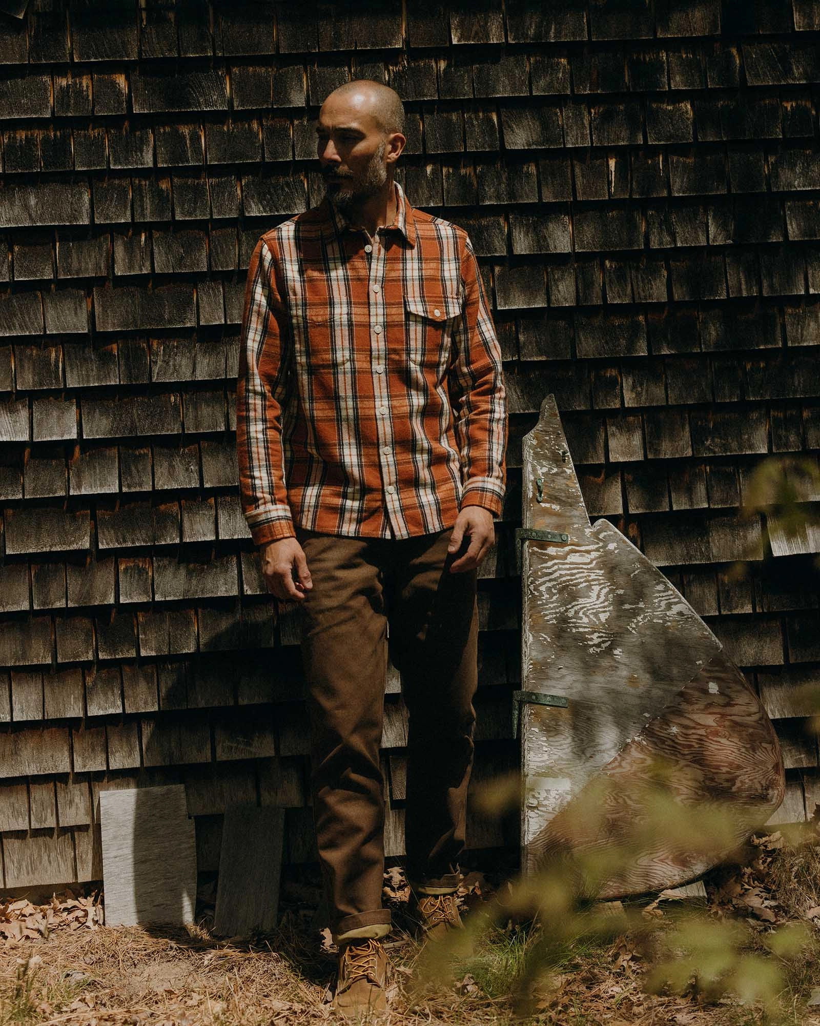 Petite Cut The Crater Shirt in Brick Plaid