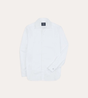 Lace Accent Thermoregulating Layer White Cotton Bib Front Dinner Shirt