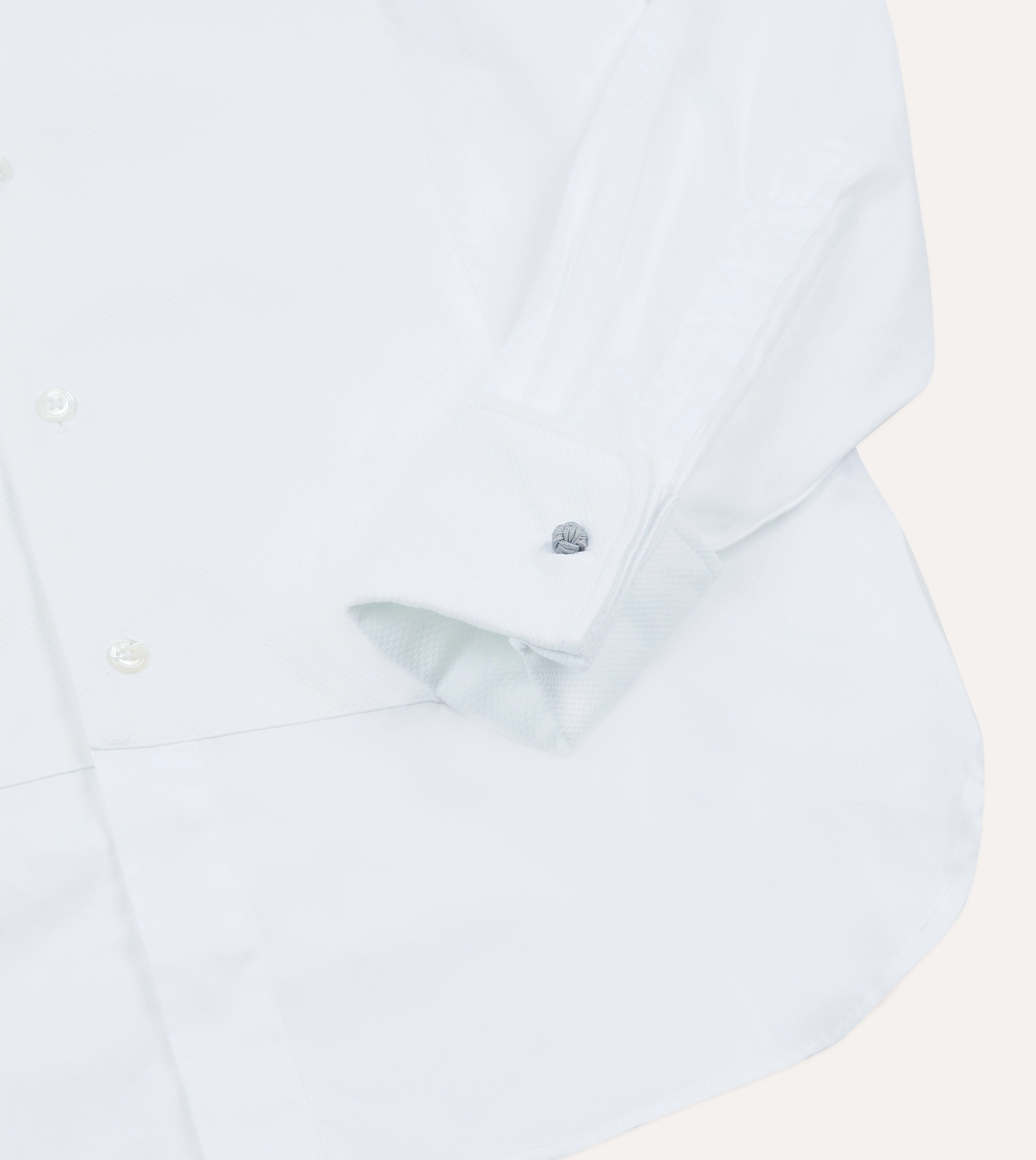 White Cotton Bib Front Dinner Shirt Wrinkle Resistant Finish Versatile Design