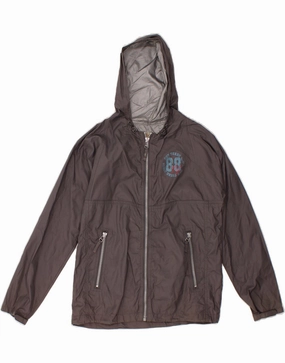 Respect FAT FACE Boys Hooded Rain Jacket 10-11 Years Grey Nylon