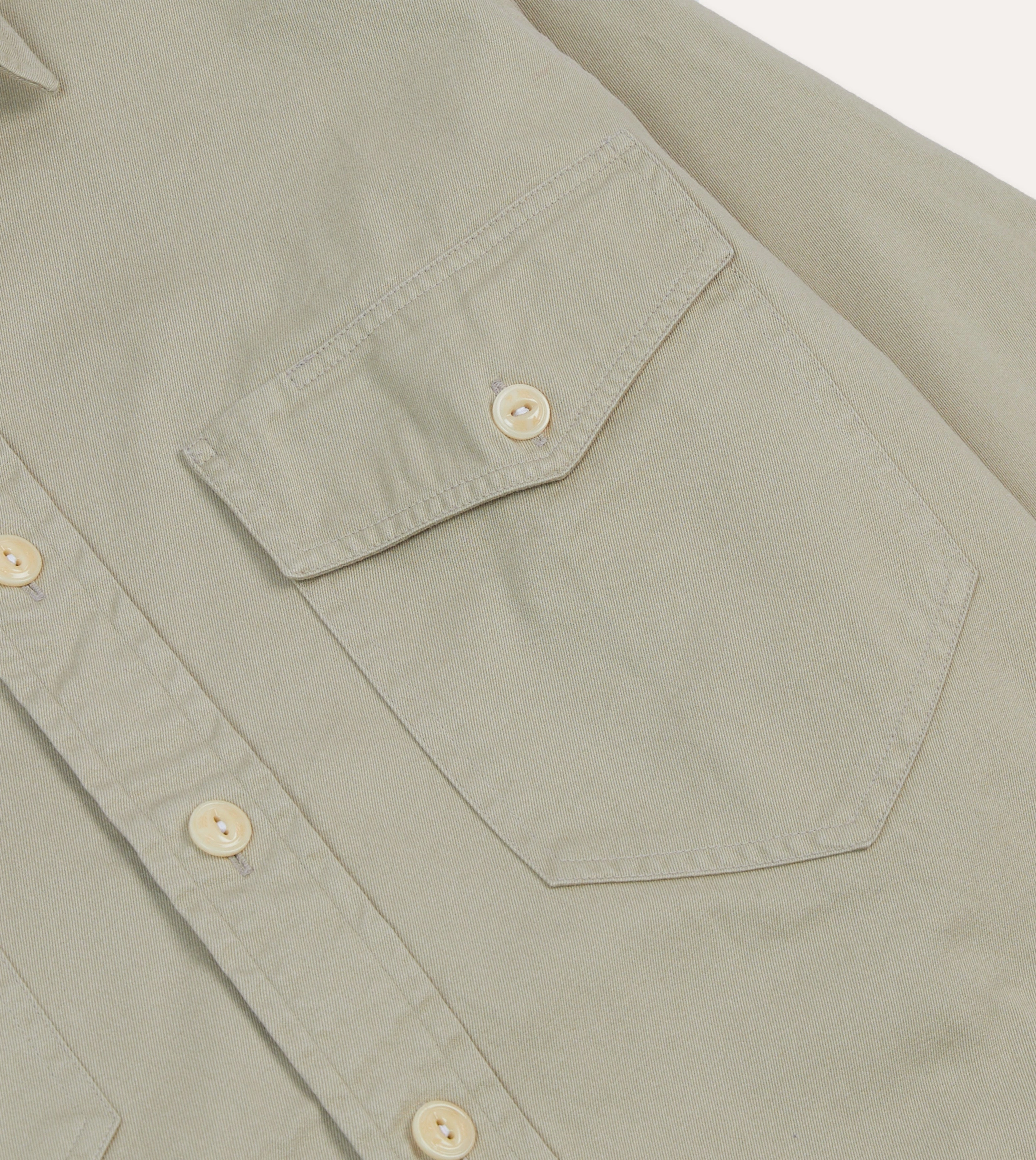 Stone Cotton Long Point Collar Work Shirt Flexible Movement