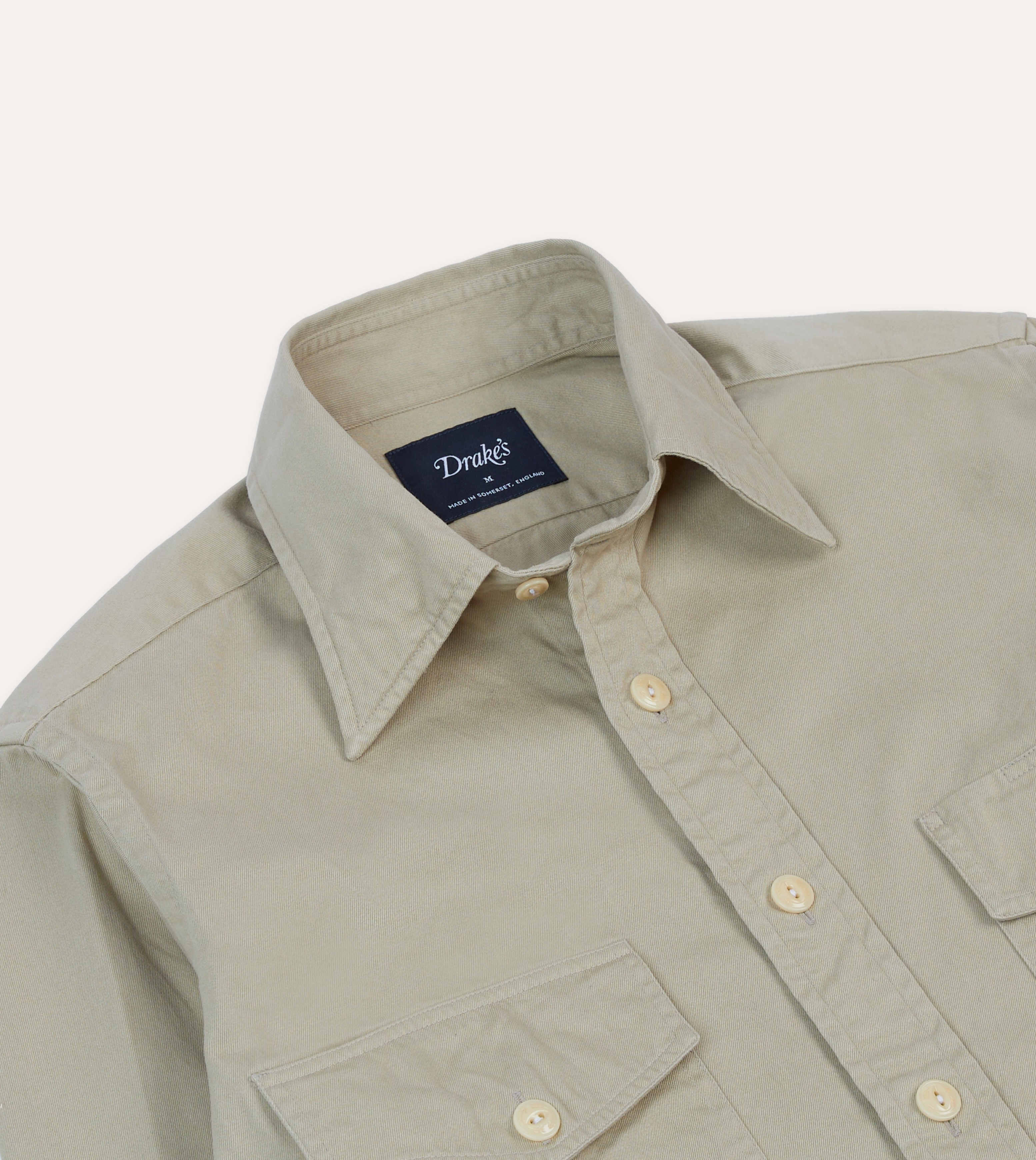 Stone Cotton Long Point Collar Work Shirt Warm Layers
