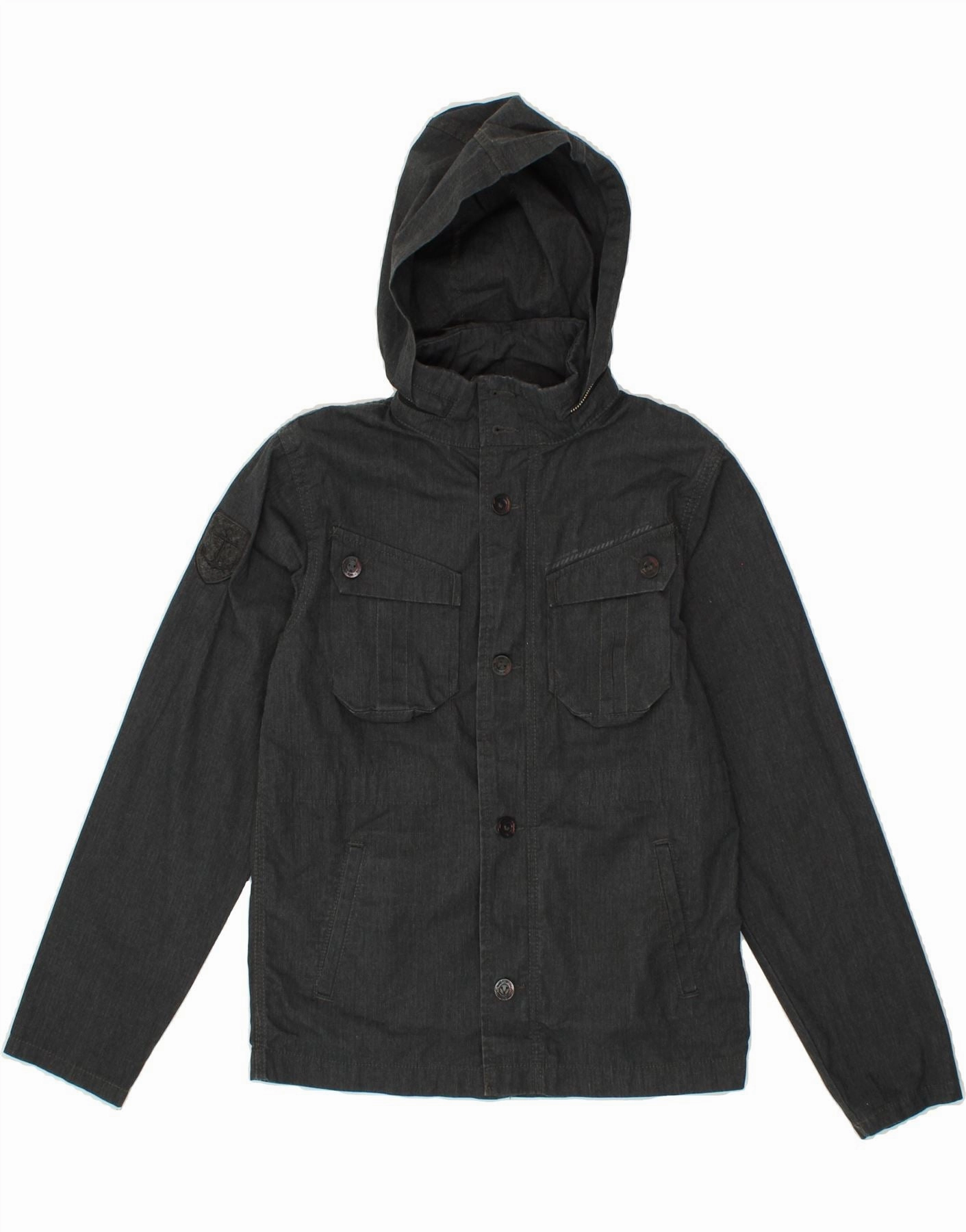 VANS Boys Hooded Utility Jacket 11-12 Years Large  Grey Cotton Heritage