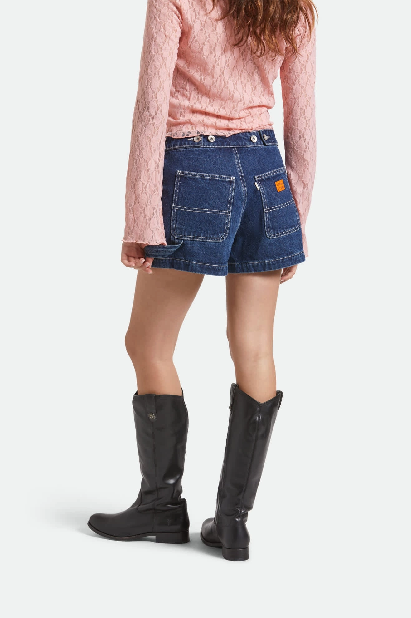 Wrap Skort - Rinse Denim Quick Drying Fabric Easy Stretch