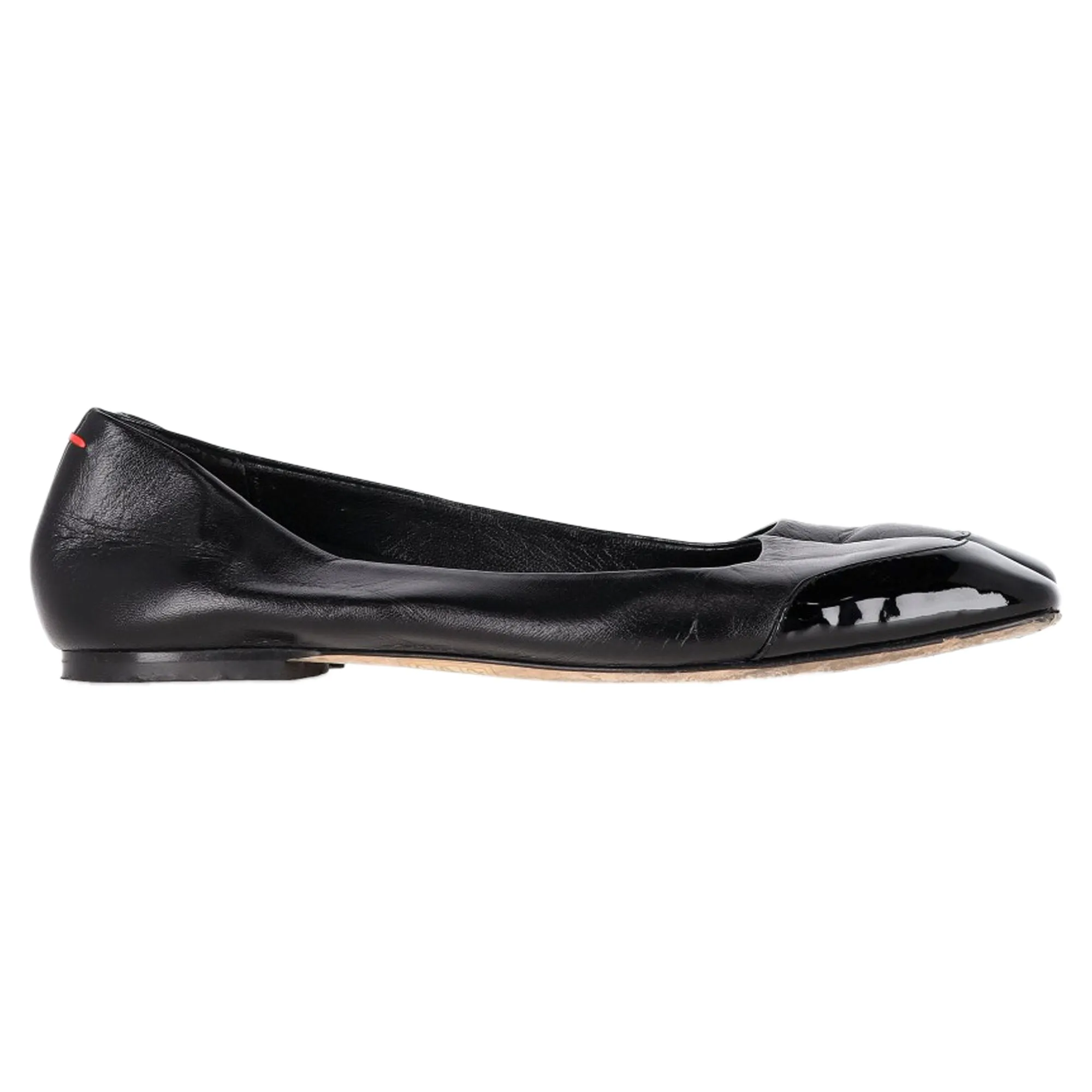 Aeyde Ballet Shoes in Black Leather Fit Firm Neutral design