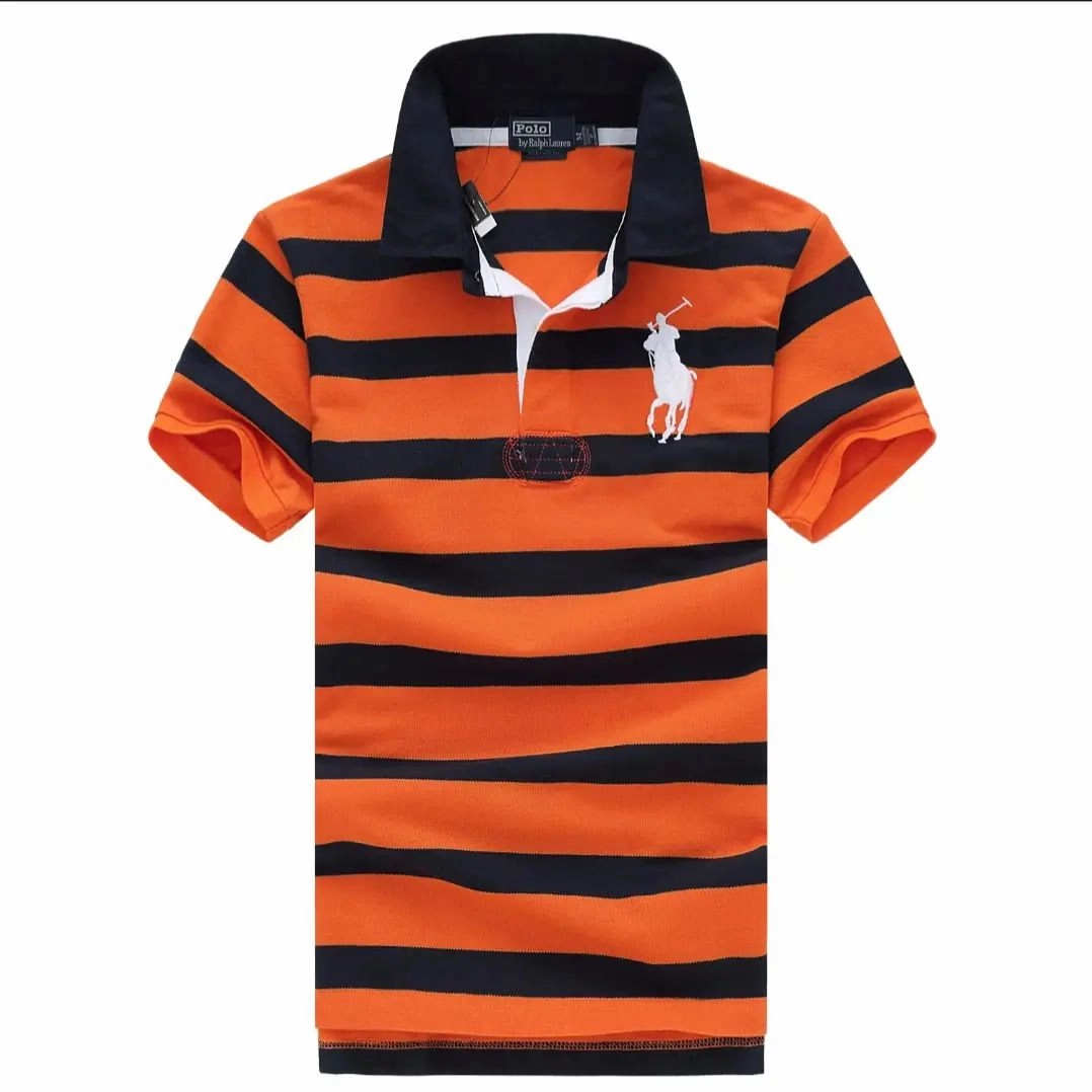 Polo Ralph Big Pony Stripe Orange Playful Design Easy to Style