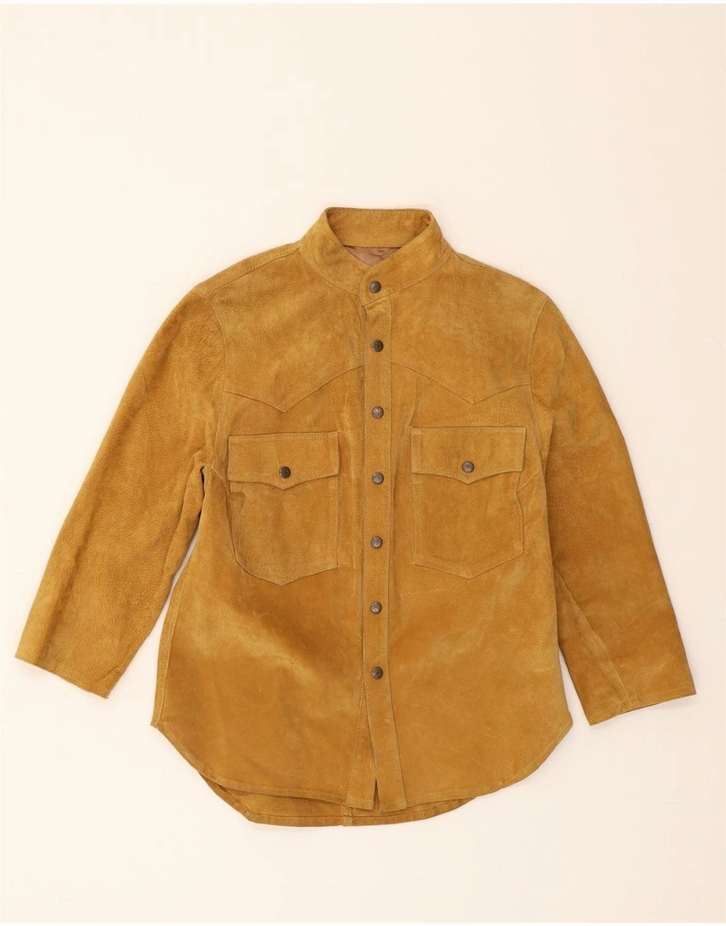 BOMB BOOGIE Boys Leather Leather Jacket 11-12 Years Yellow Leather Western Forget