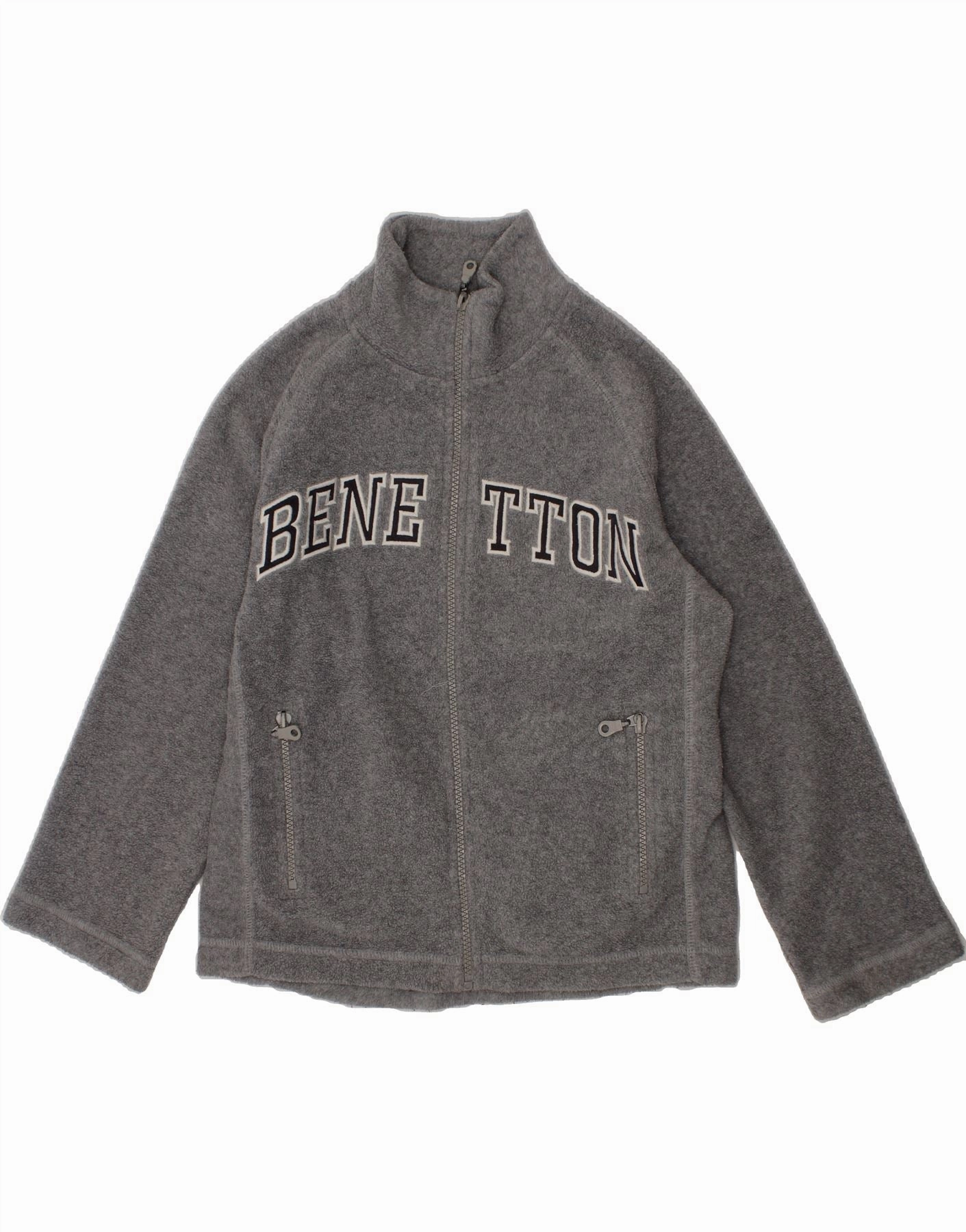 Stroll suitable for outdoor adventures UNITED COLORS OF BENETTON Boys Graphic Fleece Jacket 7-8 Years Grey