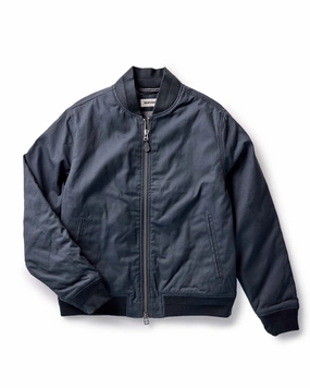 Smart The Insulated Bomber Jacket in Dark Navy Dry Wax