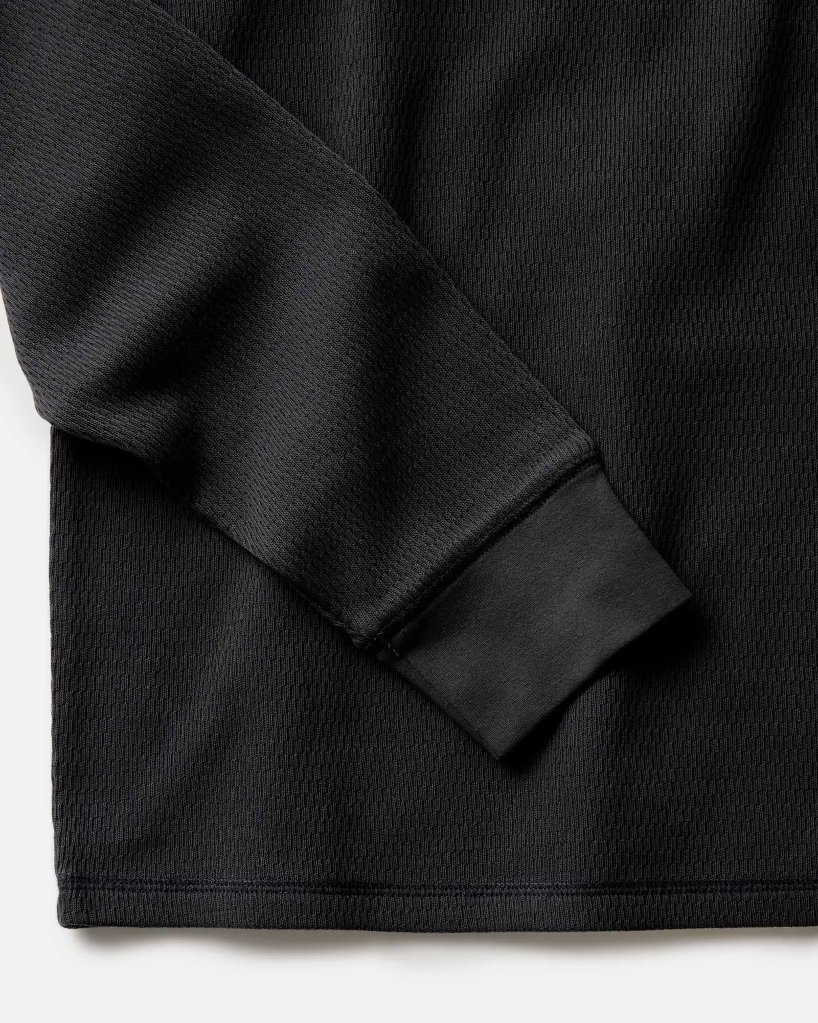 Unisex versatility Comfortable texture The Organic Cotton Crew in Faded Black Waffle