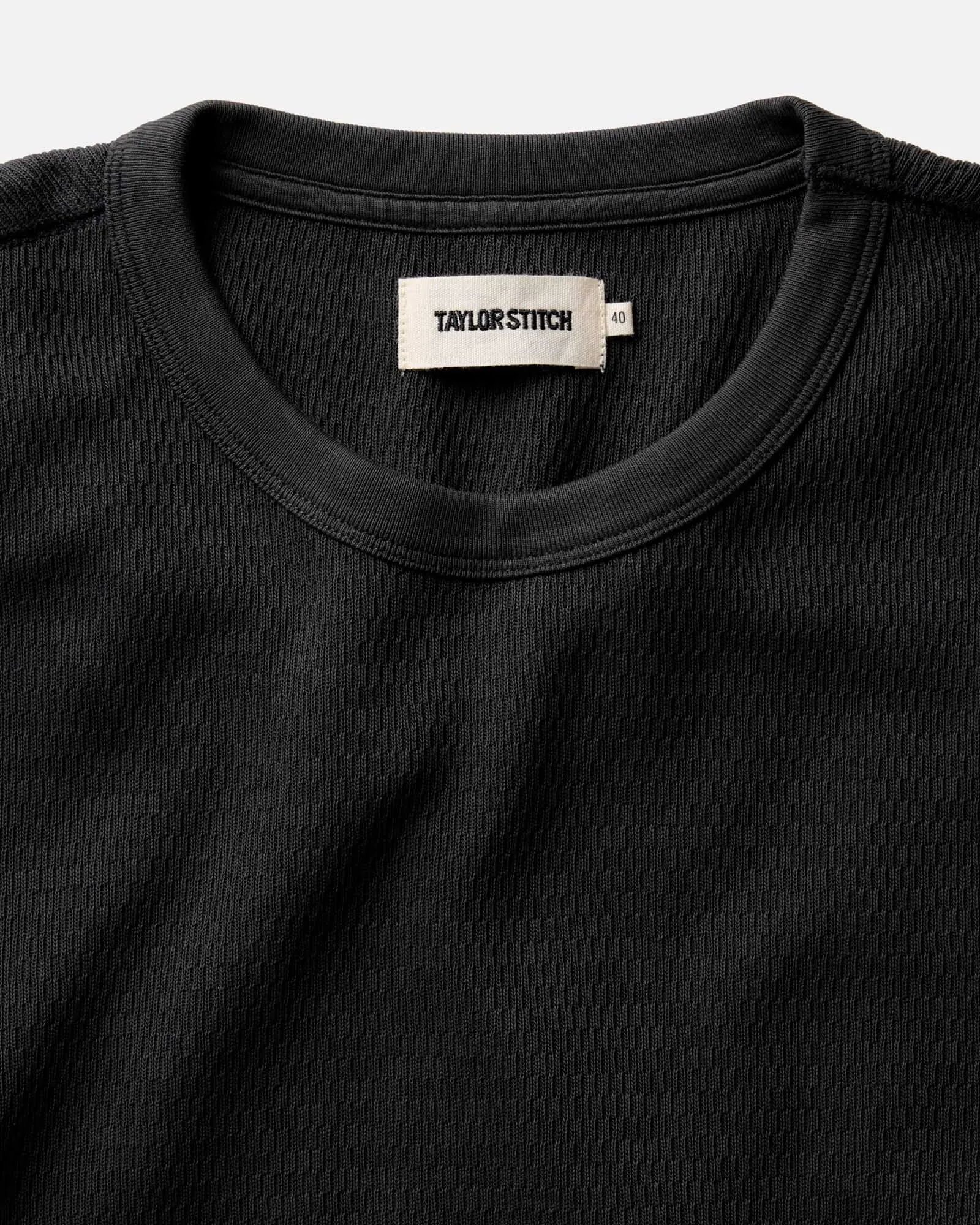 winter warmth The Organic Cotton Crew in Faded Black Waffle