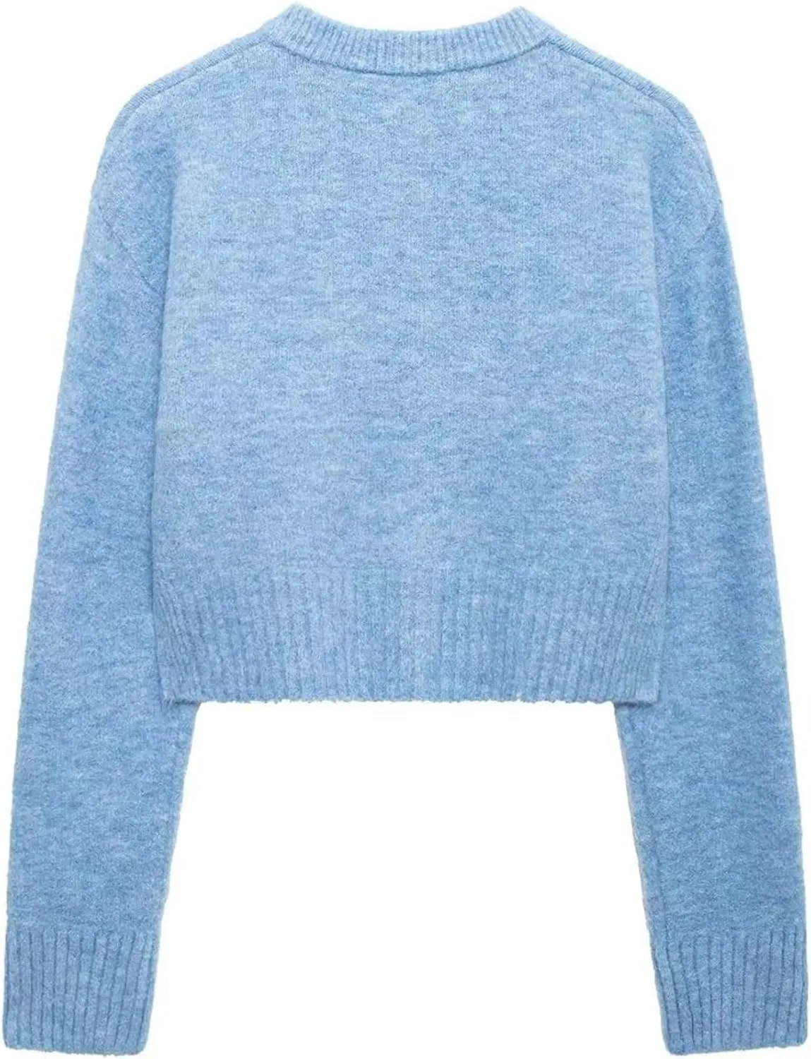 Wyeysyt Womens Cropped Cardigan Sweaters Knitted Button Down Long Sleeve Sweaters Lightweight Open Front Fall Cropped Tops