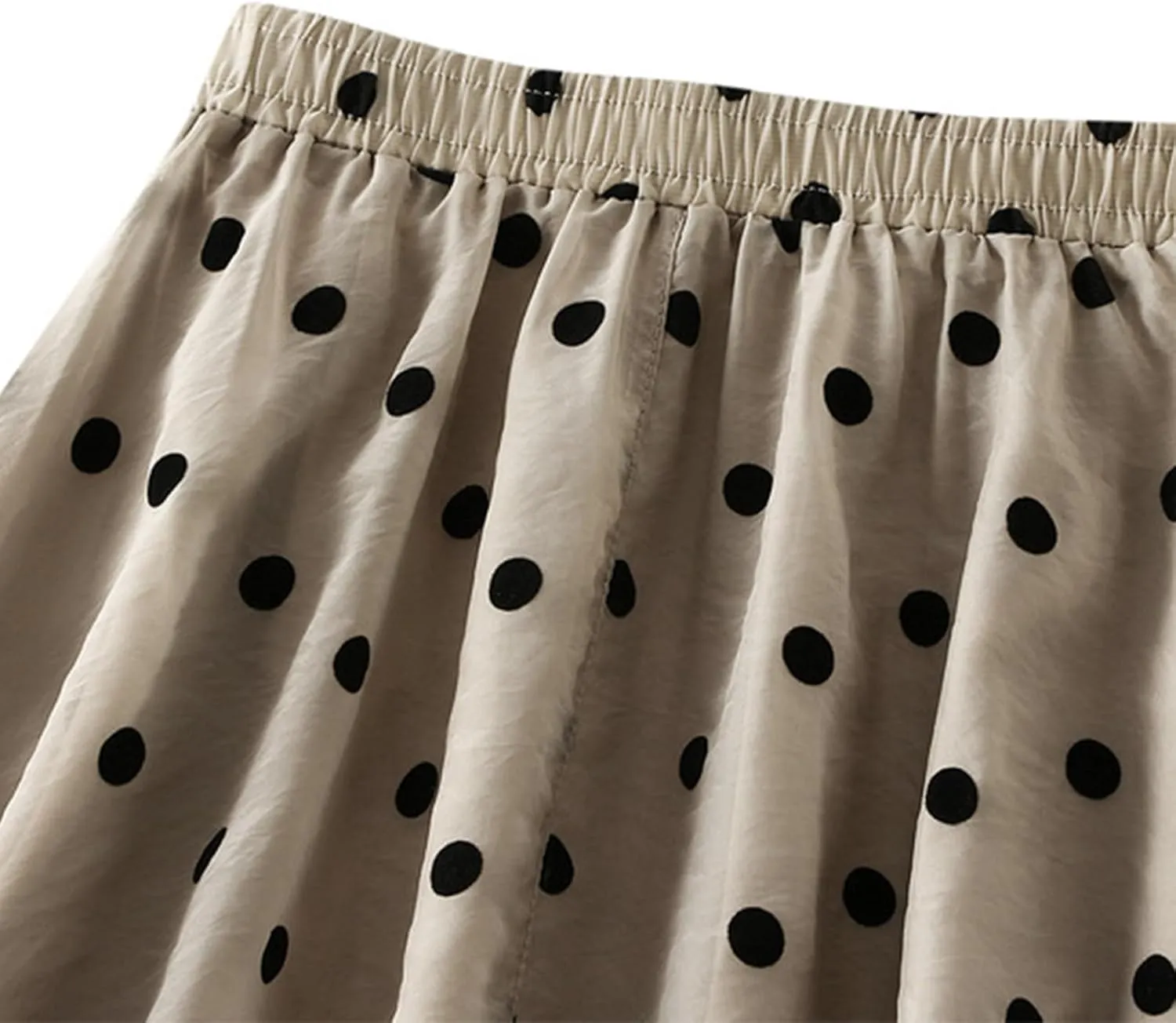 Xiaojmake Women Polka Dot Print Tutu Skirt Chiffon Flowy Elastic Waist A-Line Boho Beach Skirt Ruffle Mesh Tiered Midi Skirts