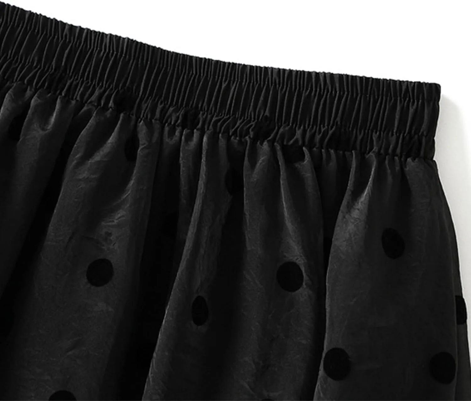 Xiaojmake Women Polka Dot Print Tutu Skirt Chiffon Flowy Elastic Waist A-Line Boho Beach Skirt Ruffle Mesh Tiered Midi Skirts
