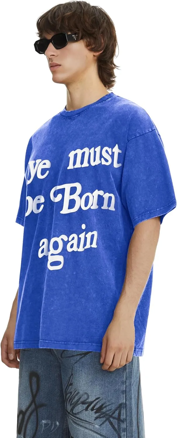 Ye Must be Born Again T-Shirt Hip Hop Cotton Oversized Short Sleeve for Men