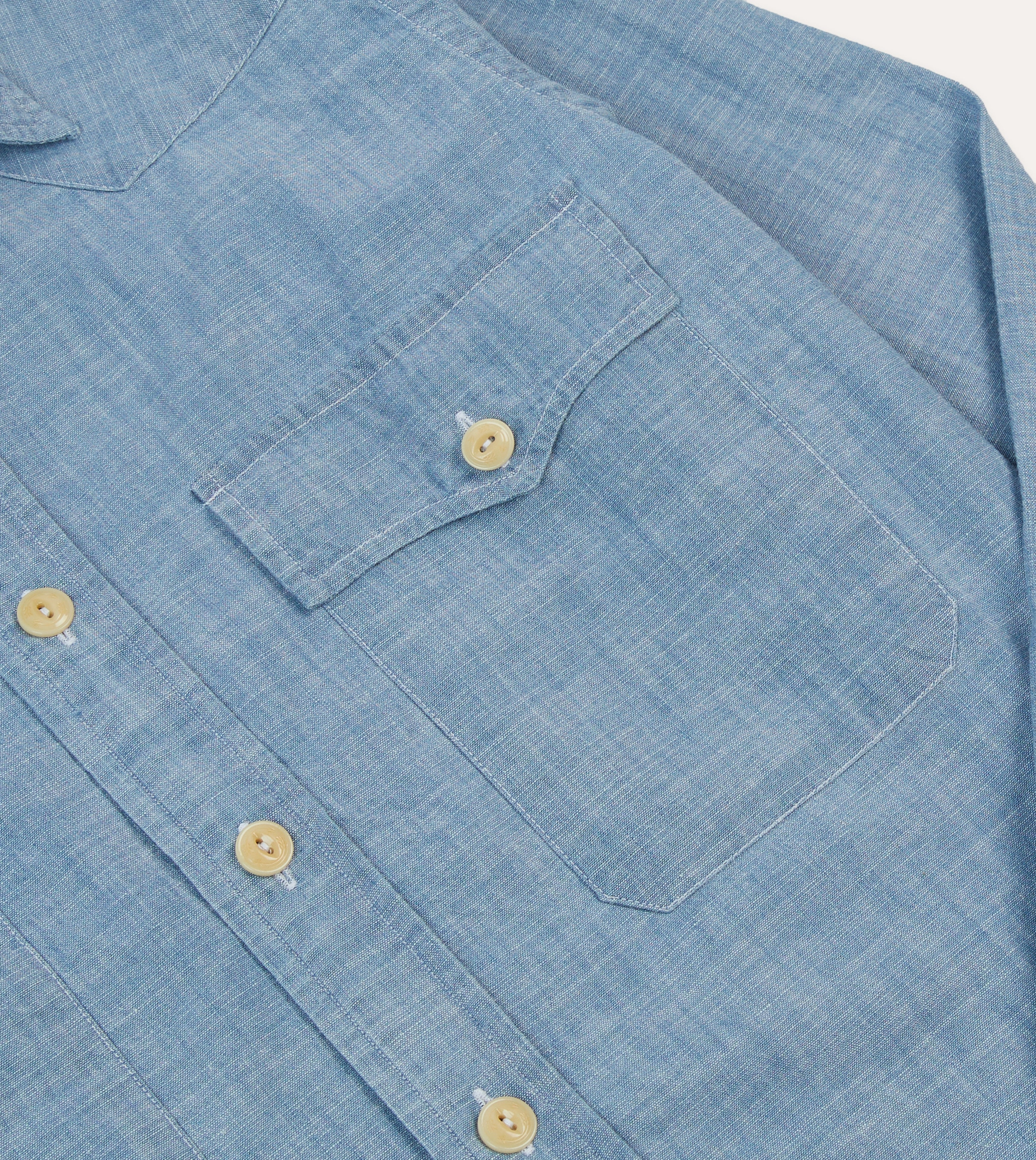 Active Wear Chambray Two-Pocket Western Shirt