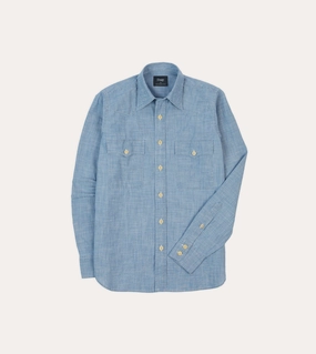 Handcrafted Detail Comfortable fit Chambray Two-Pocket Western Shirt