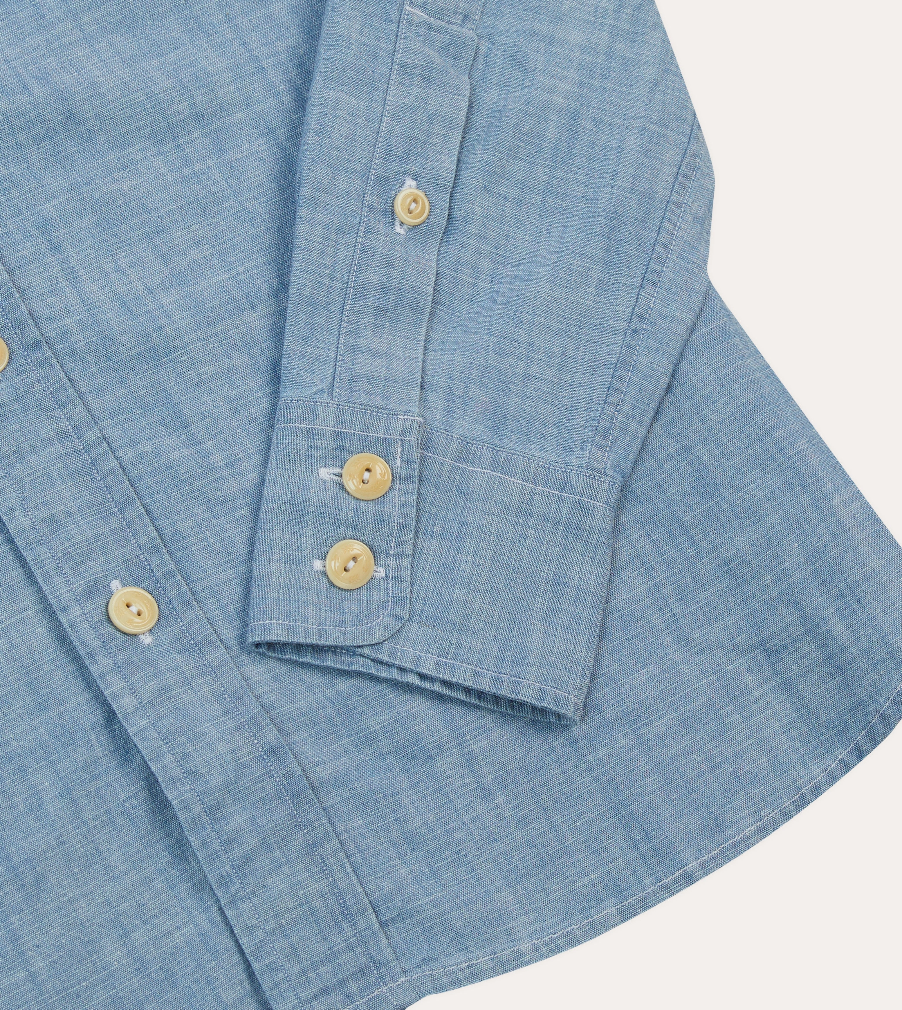 Chambray Two-Pocket Western Shirt UV Protective Coating Street Fashion