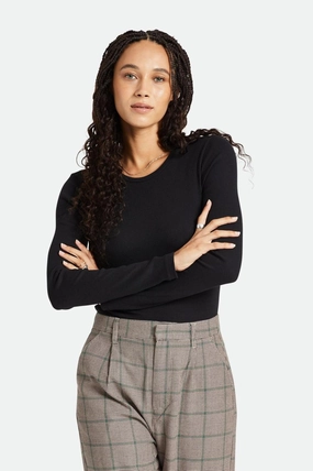 Betty L/S Tee - Black Smooth Neckline
