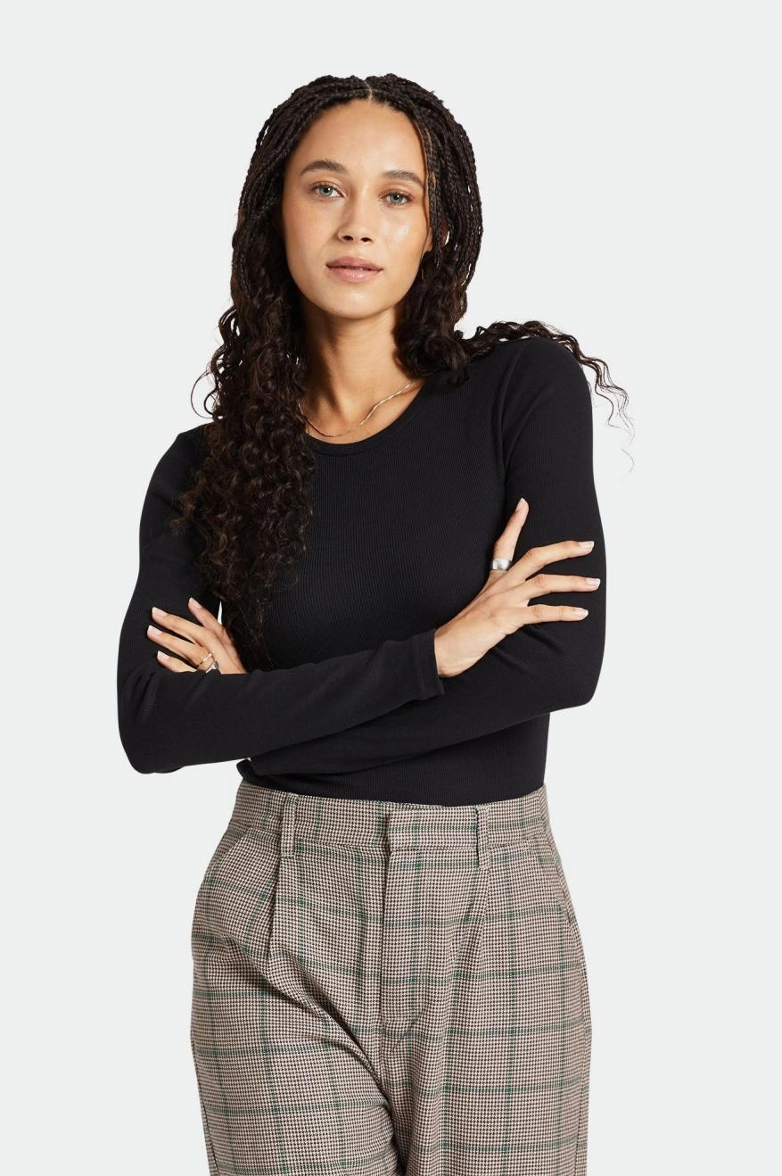 Trendy Tops Gym workout Betty L/S Tee - Black