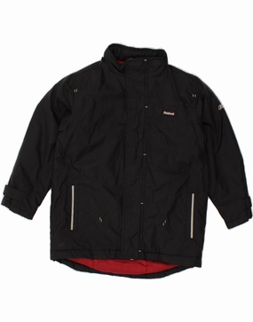 Modern Look REEBOK Boys Hooded Windbreaker Jacket 10-11 Years Black