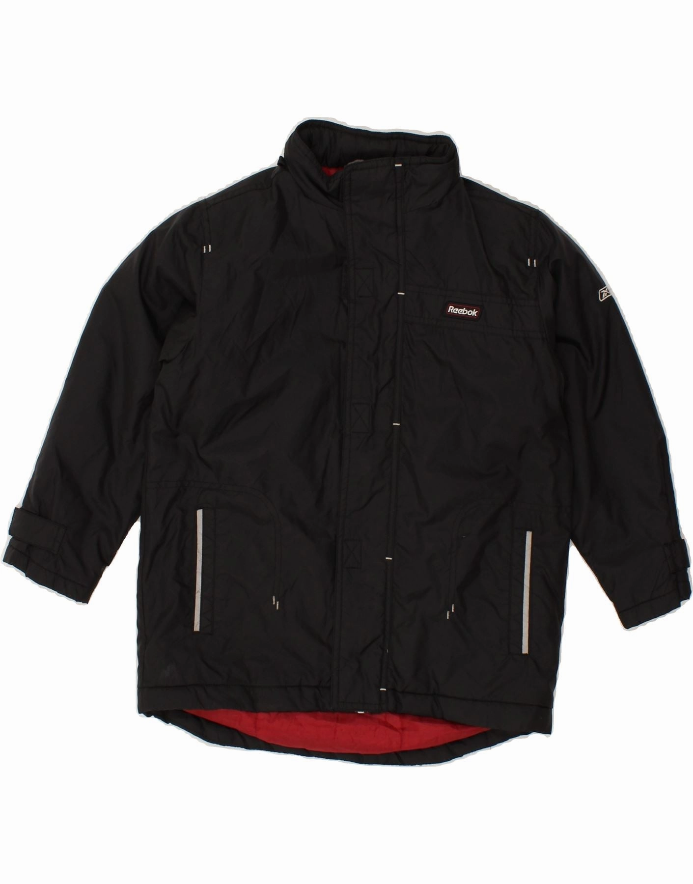 Modern Look REEBOK Boys Hooded Windbreaker Jacket 10-11 Years Black